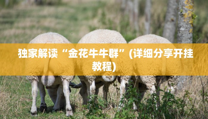  独家解读“金花牛牛群”(详细分享开挂教程)